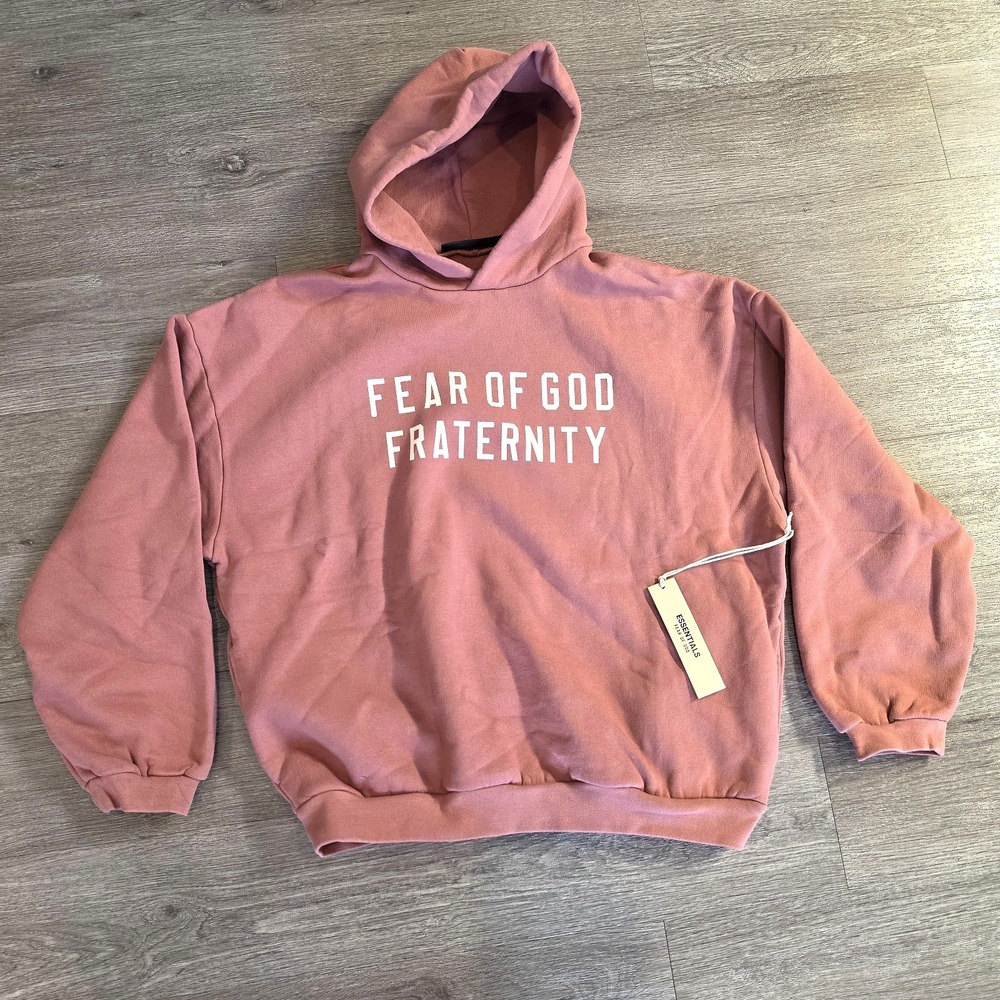 Sz Small Fear of God Fraternity Essentials Salmon Heavyweight Hoodie FOG